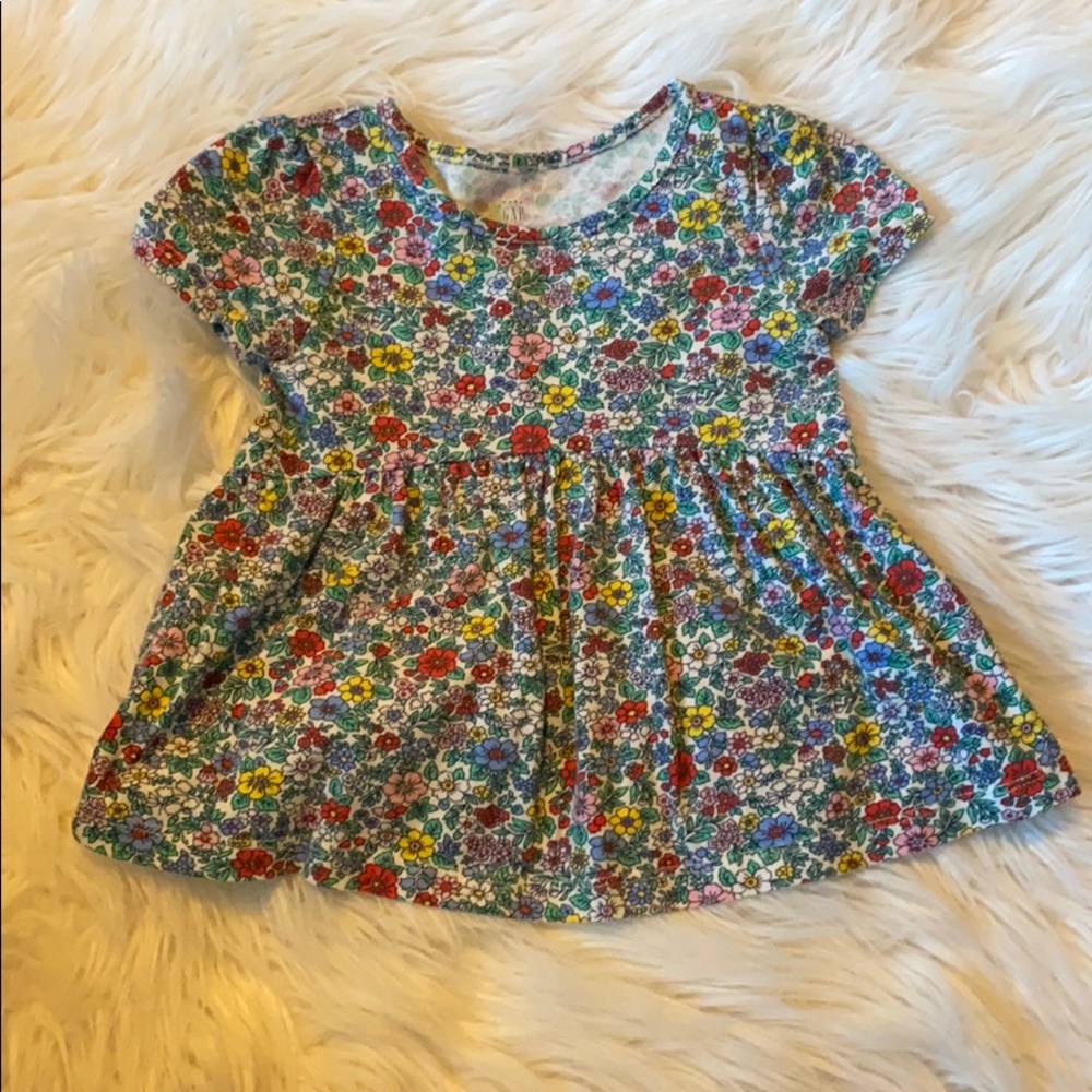 Baby GAP girls floral tunic top 12-18 months